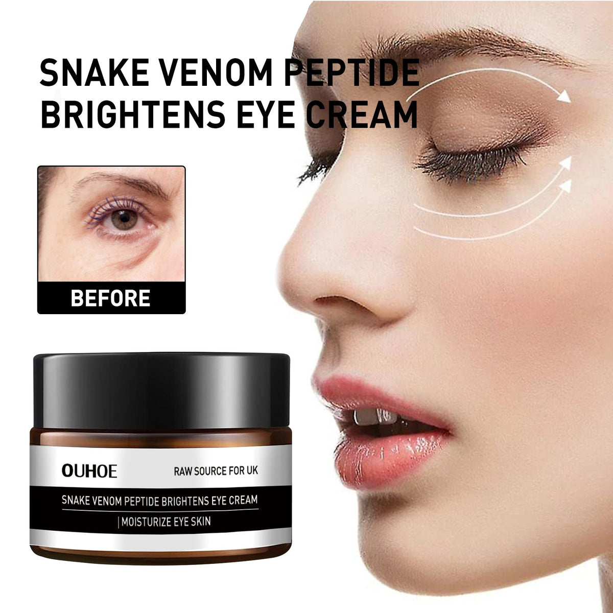 Snake Venom Peptide Moisturizing Eye Cream, Reduce Fine Line Eye Bags Hydrating, Anti - Aging And Anti - Wrinkle Eye Cream - Wrinkle Wizard